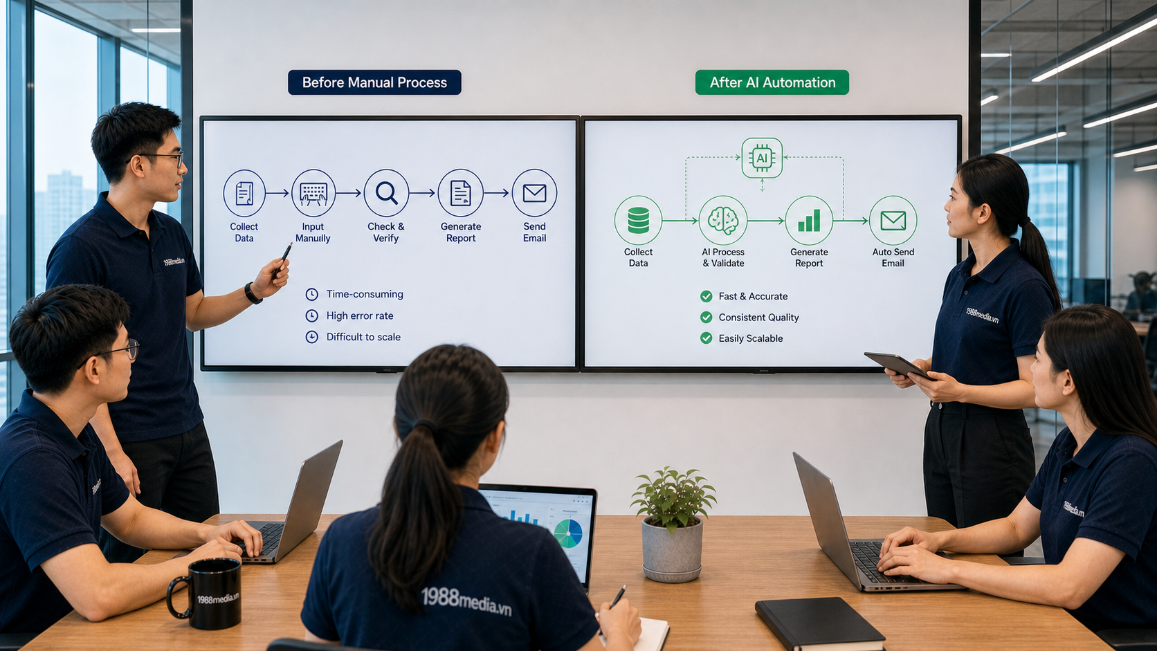 Quy trình tự động hóa lead từ Facebook/Zalo/Website về CRM bằng n8n 6 So sánh trước và sau khi tự động hóa lead bằng n8n