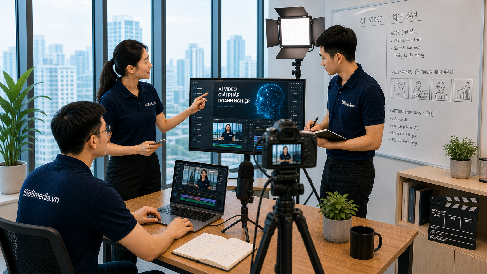 Học làm video AI Veo 3: prompt, kịch bản, hình ảnh, voice và dựng hậu kỳ 8 Case study video AI chuyên nghiệp tại 1988 Media